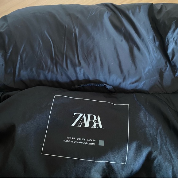 Zara long down feather puffer jacket black - Picture 7 of 16